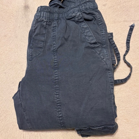 Love Trends pull up cargo pants blue size 0 elastic waist and tied bottom - Picture 3 of 5